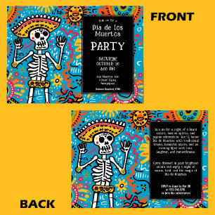 💀Doodle style Dia de los Muertos Invitation