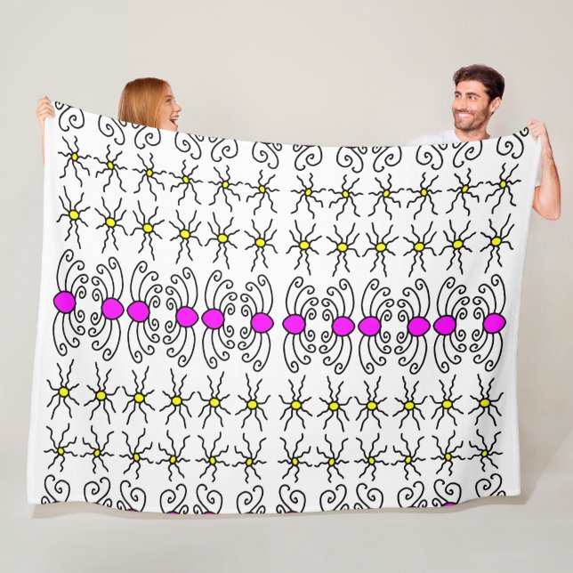Doodle Sun Fleece Blanket (In Situ)