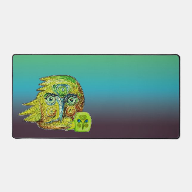 Doodle to Digital Bird Creature Desk Mat (Front)