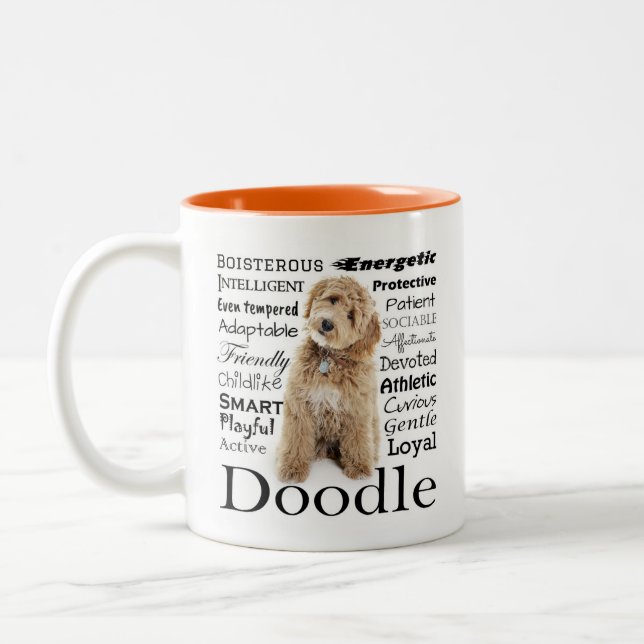 Doodle Traits Two-Tone Coffee Mug (Left)