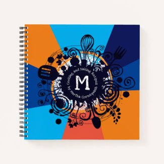 Doodle utensils personalized recipe cookbook