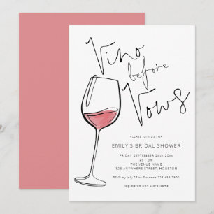 Doodle Vino Before Vows Bridal Shower Invitation