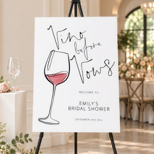 Doodle Vino Before Vows Welcome Bridal Shower Foam Board