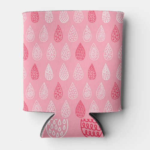 Doodle water drops vintage pattern can cooler