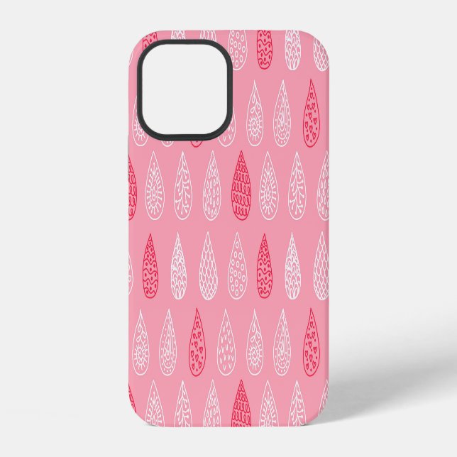 Doodle water drops: vintage pattern iphone case (Back)