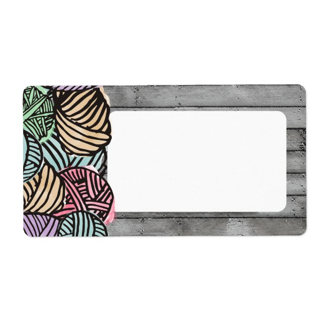 Doodle watercolor yarn knitting crochet label (Front)