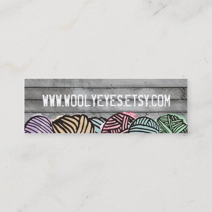Doodle Watercolor Yarn Knitting Crochet Mini Business Card Zazzle