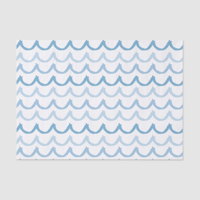 Doodle Waves in Blue Tissue Paper (Front)