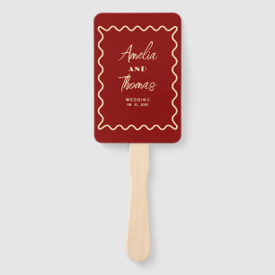 doodle Whimsical Retro Classy wedding Hand Fan