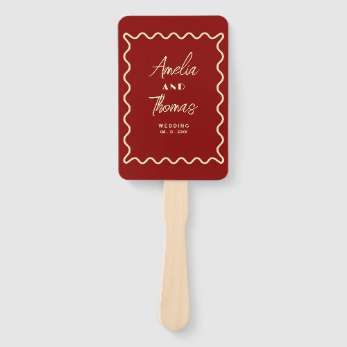 doodle Whimsical Retro Classy wedding Hand Fan