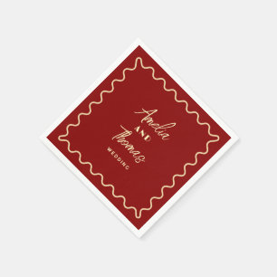 doodle Whimsical Retro Classy wedding Napkins