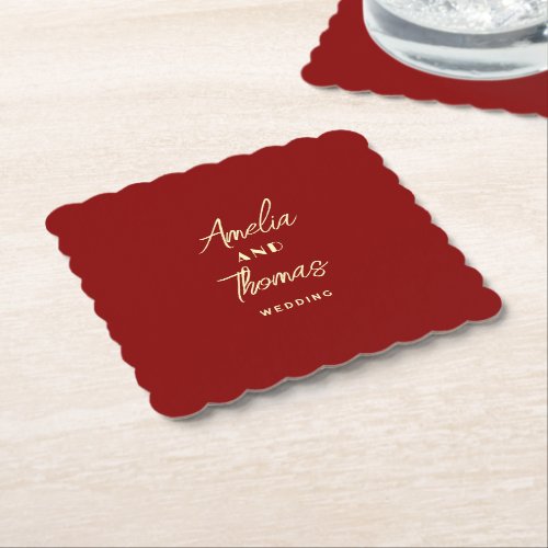 doodle Whimsical Retro Classy wedding Paper Coaster
