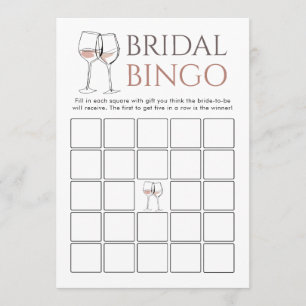 Doodle Wine Bingo Bridal Shower Game card