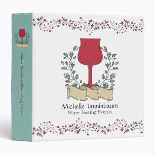 Doodle wine glass wine tasting sommelier 3 ring binder