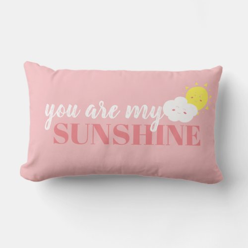 Doodle You Are My Sunshine Pillow Pink