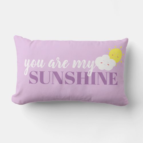 Doodle You Are My Sunshine Pillow Purple