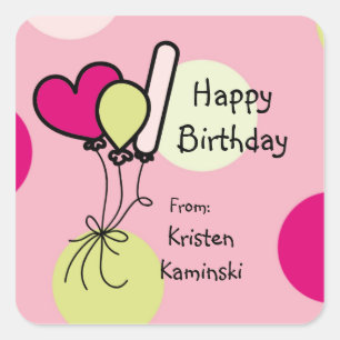 Doodled Balloons Birthday Sticker