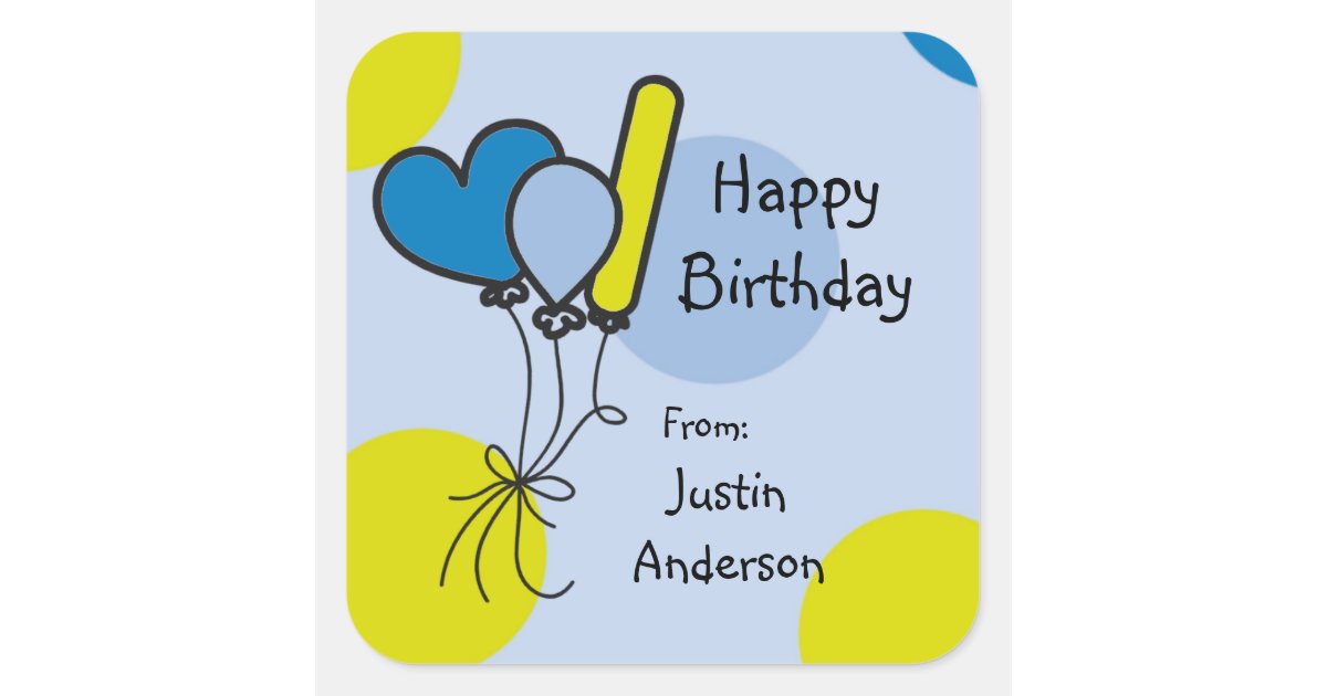 Happy Birthday Balloon Stickers and Envelope Seals