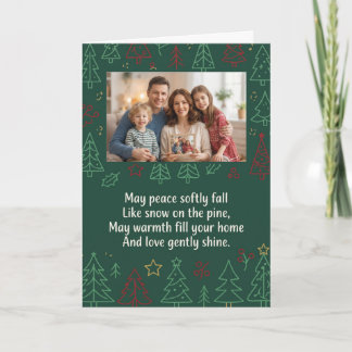 Doodled Christmas Tree Photo Modern Christmas Card