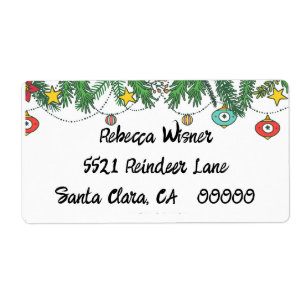 Doodled Holiday Greetings Label