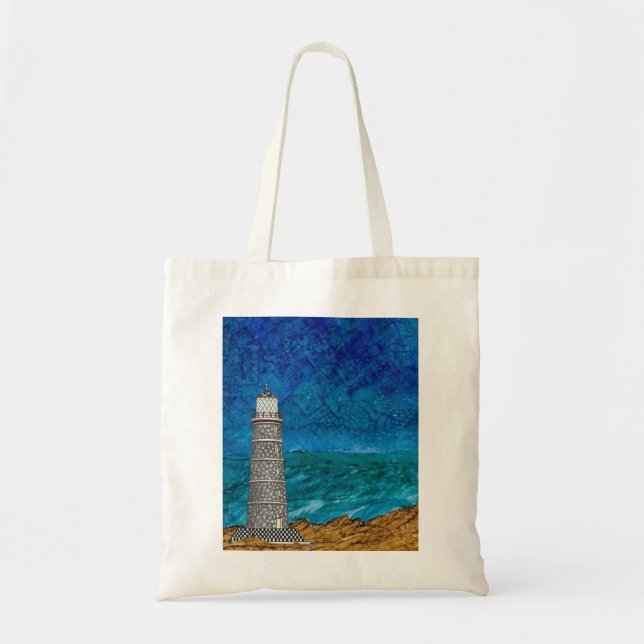 Doodled Lighthouse Tote (Front)