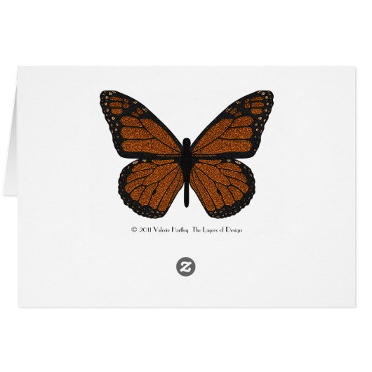 Doodled Monarch Card (Back Horizontal)