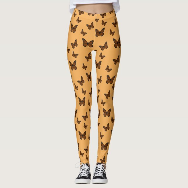 Doodled Monarch Leggings (Front)