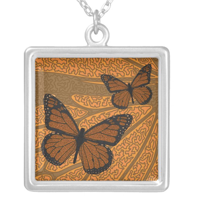 Doodled Monarch Necklace (Front)