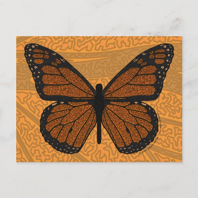 Doodled Monarch Postcard (Front)