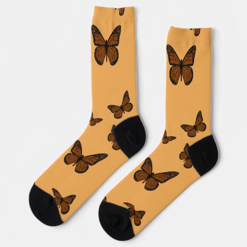 Doodled Monarch Socks