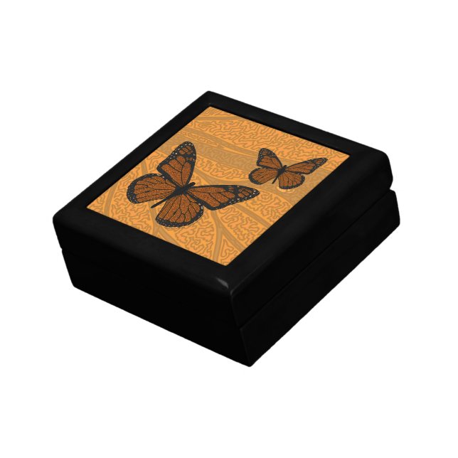 Doodled Monarch Tile Box (Side)