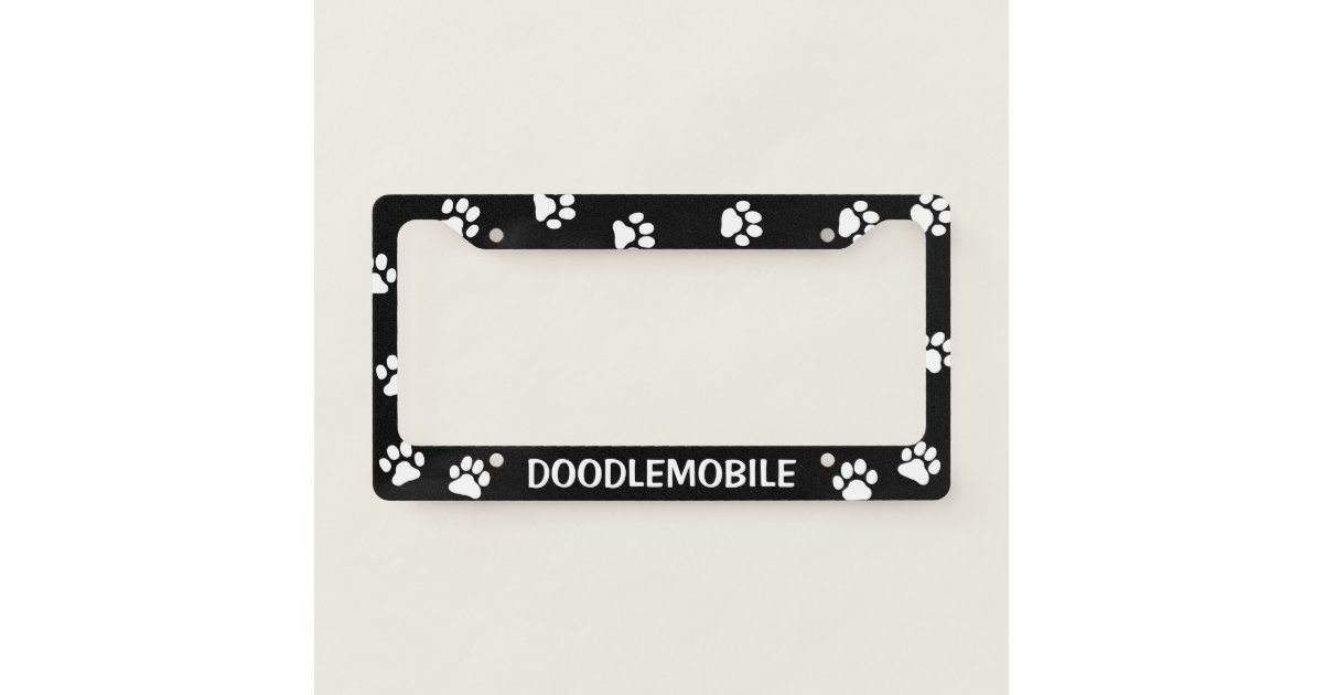 Doodlemobile Paw Prints Custom Dog Lover S License