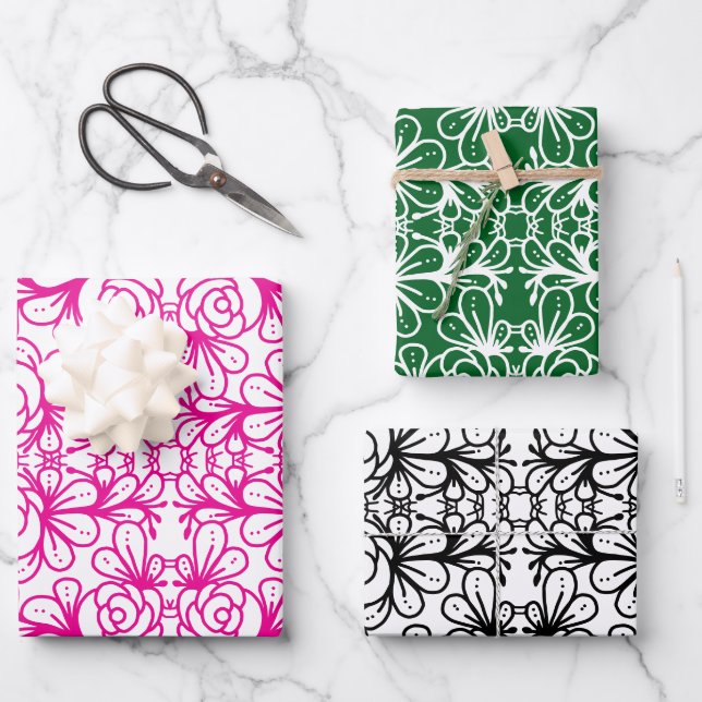 Doodleroses Wrapping Paper Sheets (Front)