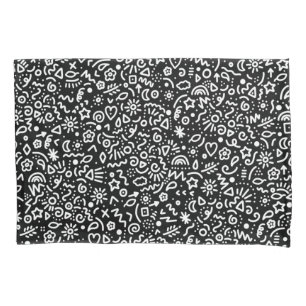 Doodles! Black and White Pillowcase