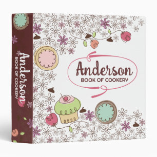 Doodles cookies cupcakes flowers bakery sweets 3 ring binder