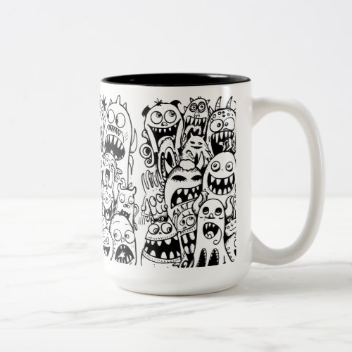 Doodles Monster Two_Tone Coffee Mug