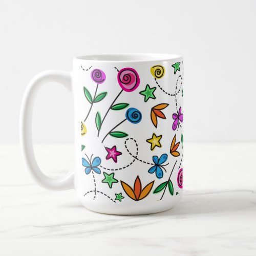 Doodles Of Florals Coffee Mug