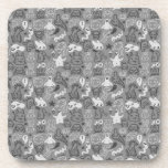 doodles pattern illustration beverage coaster