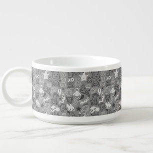 doodles pattern illustration bowl
