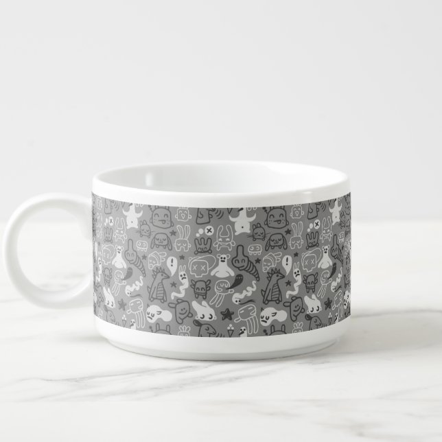 doodles pattern illustration bowl (Right)