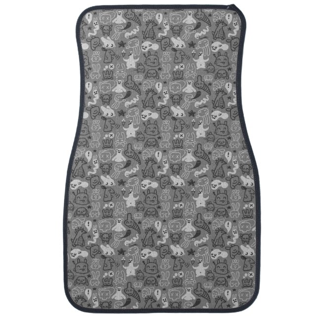 doodles pattern illustration car floor mat (Front)