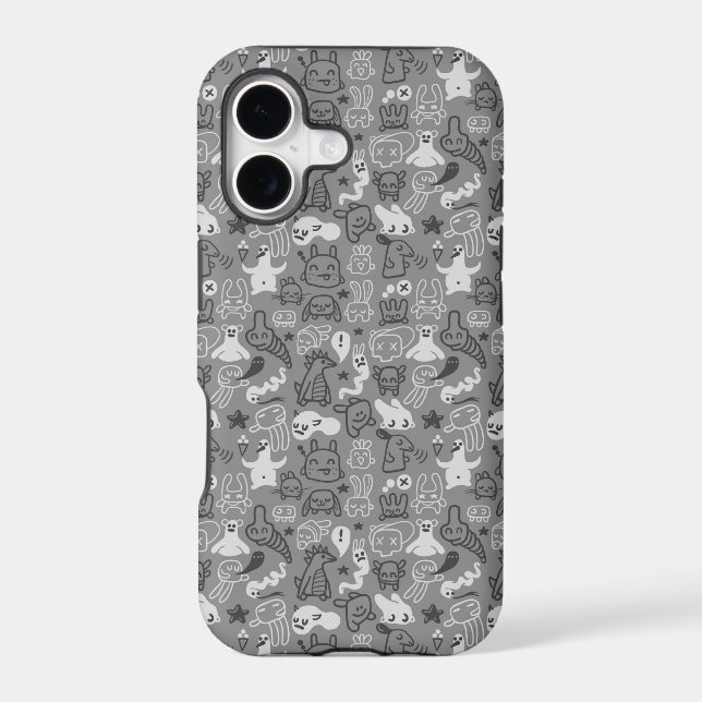 doodles pattern illustration iphone case (Back)
