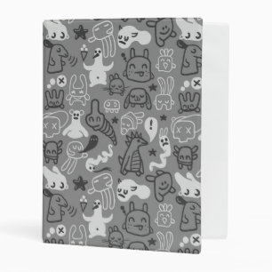 doodles pattern illustration mini binder