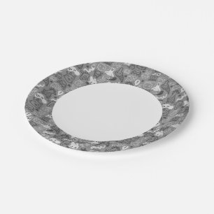 doodles pattern illustration paper plates