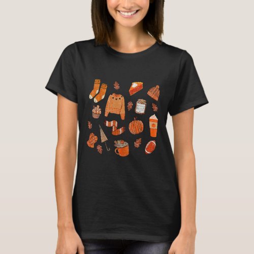 Doodles Pumpkin Spice Weather Vintage Women  T_Shirt