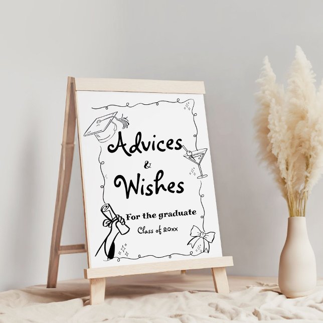 Doodles style Hand Drawn Graduation Advices & Wish Poster (Creator Uploaded)