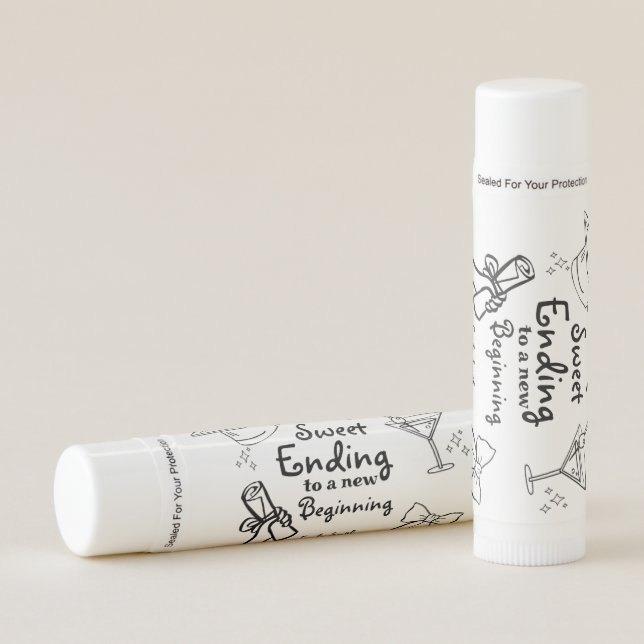Doodles style Hand Drawn Graduation favors sign Lip Balm (Front)