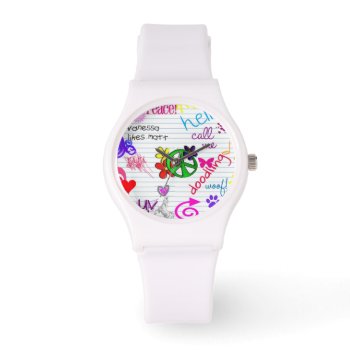 Doodling Abstract Watch by SharonCullars at Zazzle
