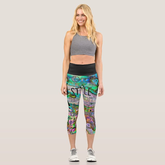 Doodling in Style High Waisted Capris (Front)