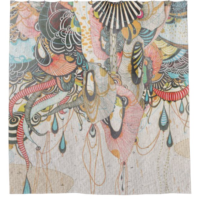 Doodling on the Language of Light Shower Curtain (Front)